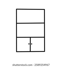 big closet outline icon. Thin line icon from construction collection. Editable vector isolated on white background