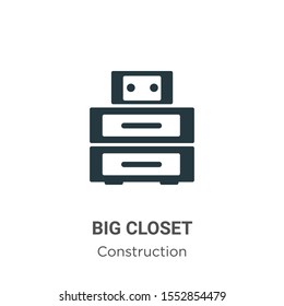 Big closet vector icon on white background. Flat vector big closet icon symbol sign from modern construction collection for mobile concept and web apps design.