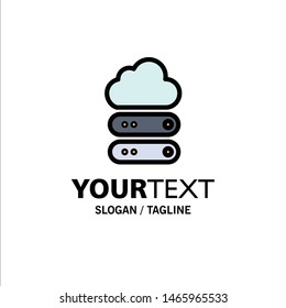 Big, Cloud, Data, Storage Business Logo Template. Flat Color. Vector Icon Template background