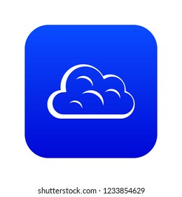 Big cloud icon digital blue for any design isolated on white vector illustration