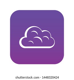 Big cloud icon digital purple for any design isolated on white vector illustration