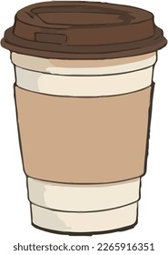 Big coffee paper cup vector illustration