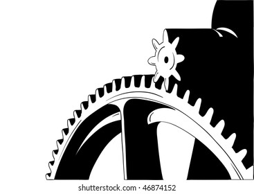 Big cogwheel isolated on the white.