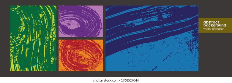 Gran colección de fondo abstracto, conjunto de trazos de pincel. Ilustraciones dibujadas a mano. Se puede usar para publicidad, banners, tarjetas, portada de libros, folletos, decoración, afiches, plantillas de cabecera web, etc. 