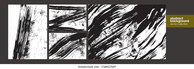 Gran colección de fondo abstracto, conjunto de trazos de pincel. Ilustraciones dibujadas a mano. Se puede usar para publicidad, banners, tarjetas, portada de libros, folletos, decoración, afiches, plantillas de cabecera web, etc. 