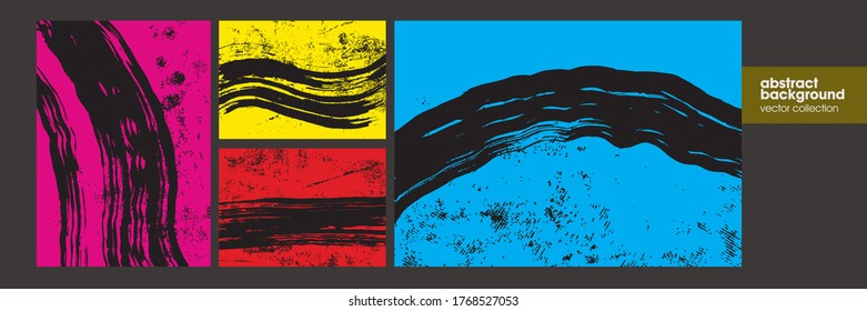 Big collection of abstract background, brush strokes set. Hand drawn illustrations. Usable for advertisement, banners, card, book cover, brochure, decoration, poster, web header template and etc. 