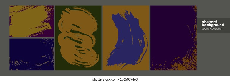 Big collection of abstract background, grunge texture, brush strokes set. Hand drawn illustrations. Usable for advertisement, banners, card, book cover, brochure, decoration, poster and etc.