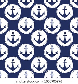 Big collection of anchors, hand drawn seamless pattern. Marine background vector. Colorful illustration, overlapping backdrop. Decorative wallpaper, good for printing