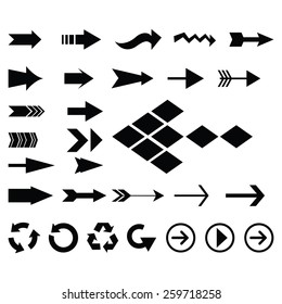 big collection of arrow icon set black version