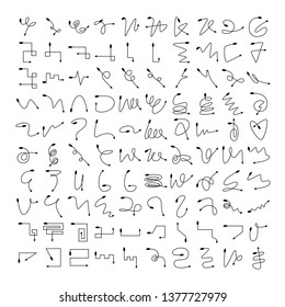 big collection of arrow and line bow icons 