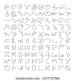 big collection of arrow and line bow icons 