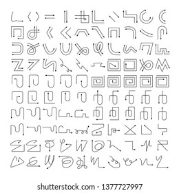big collection of arrow and line bow icons 