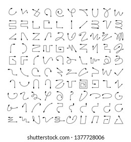 big collection of arrow and line bow icons 