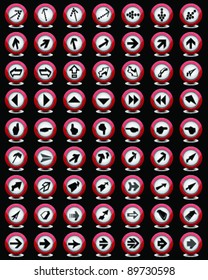 big collection arrows and glossy web buttons-vector