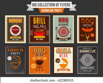 Big collection of Barbecue Party flyers or templates design.