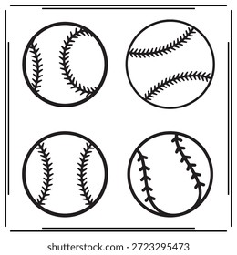 Una gran colección de la silueta del béisbol fijada, logotipo de la silueta del béisbol aislado en el fondo blanco.