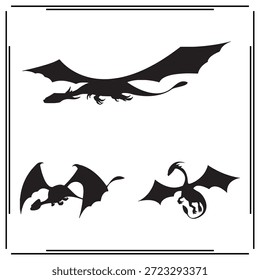 A big collection of Bat silhouette set, Bat silhouette logo isolated on white background.