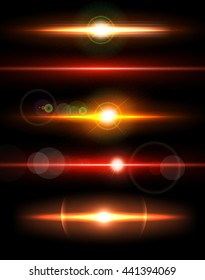 Big collection of beautiful bright lens flares. Lighting effects of flash. Easy to use.