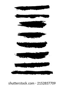 Große Kollektion von schwarzer Farbe, Pinselstriche, Pinsel, Linien, Grunge. Schlichte Dekorationselemente, Boxen, Rahmen. Rechteckige, quadratische und Stapeltexte. Vektorklebebanner für Notfälle.