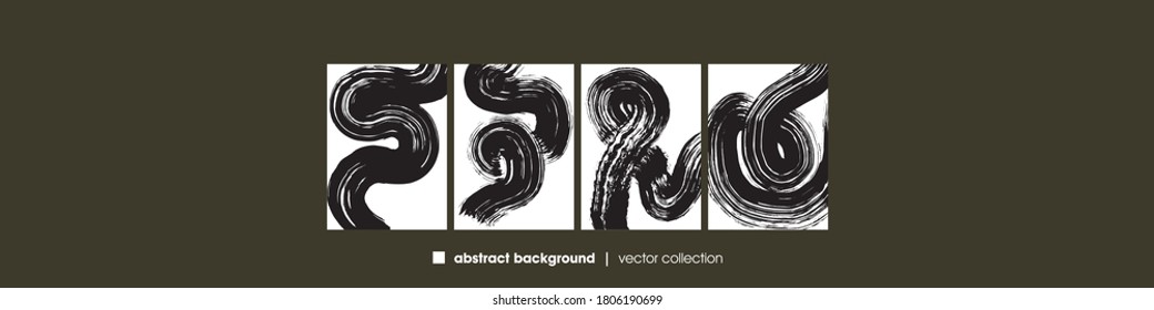 Big collection of brush strokes set. Hand drawn illustrations. 