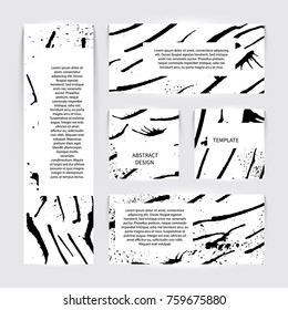 Big collection of business cards. Vector illustration is made in ink