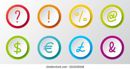 Big collection of business and currency icons - 3d buttons. Vector.