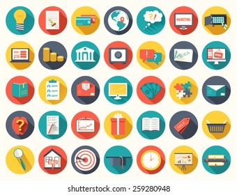 Big collection business, education, online training, marketing  background concept. Vector illustration for colorful template for you design, web and mobile applications.