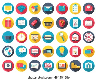 Big collection business, education, online training, marketing  background concept. Vector illustration for colorful template for you design, web and mobile applications.