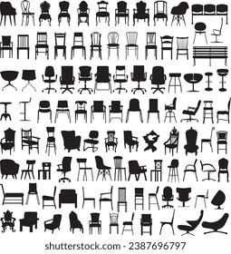 Big Collection of Chair Silhouettes 