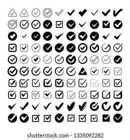 big collection check mark icons vector