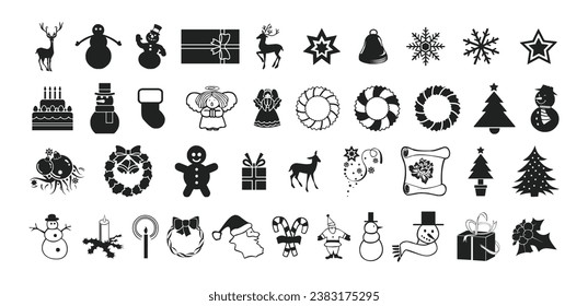 Große Sammlung von Weihnachtsvektorsymbol-Set