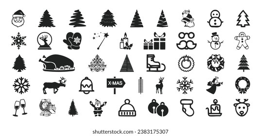 Gran colección de imágenes vectoriales de navidad conjunto