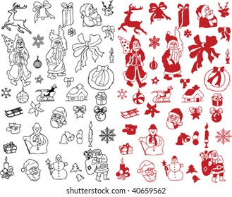 big collection of christmas vector silhouettes