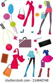 big collection of clothes and accessories