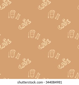 Big collection of coffee hand drawn seamless pattern. Doodle background set. Vector cafe pattern. Sketch illustration