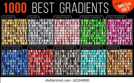 Big collection colorful metallic gradients consisting 1000 backgrounds different glossy colors 
