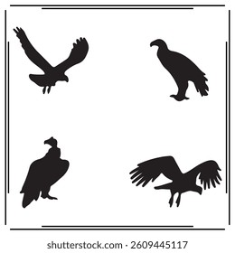 
A big collection of Condor silhouette set, Condor silhouette logo isolated on white background.
