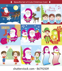 big collection of cute santa claus christmas cards