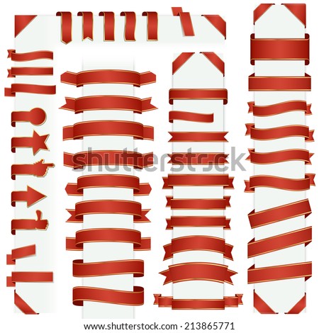 big collection of design retro banners red