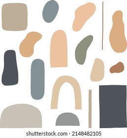 Große Kollektion verschiedener abstrakter geometrischer Elemente. Set von Elementen im minimalistischen Stil. Design-Elemente für Logo, Postkarte, Einladung, Poster, Social-Media-Beiträge.Vektor handgezeichnet Illustration.