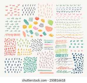 Big collection of different homemade textures made by marker.