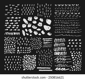 Big collection of different homemade textures made by marker.