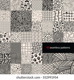 Big collection of different seamless pattern.