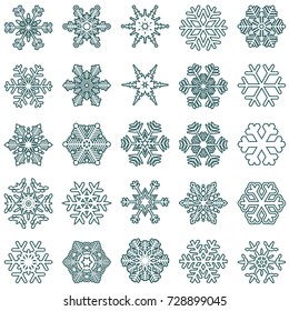 big collection of different snow stars for christmas time