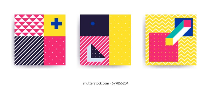 Gran Colección con fondos editables de moda para la animación, publicidad, banner comercial, flayer, venta, marco. Afiche simple, parches, insignias en estilos mixtos