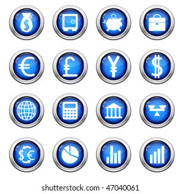 Big collection of financial icons for using in web design