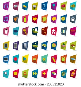 Big collection of flat shadows icons.