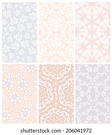 Gran colección de motivos florales de encaje. Modalidades de encaje impecables con flores de fondo pastel
