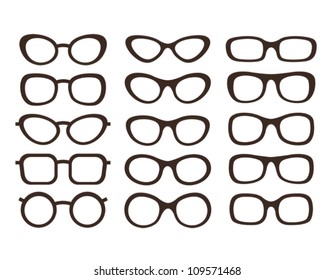 Big collection of glasses in different styles