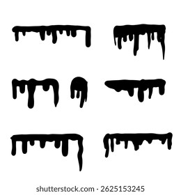 Big collection of graffiti spray pattern. Colorful symbols, and stroke with spray texture